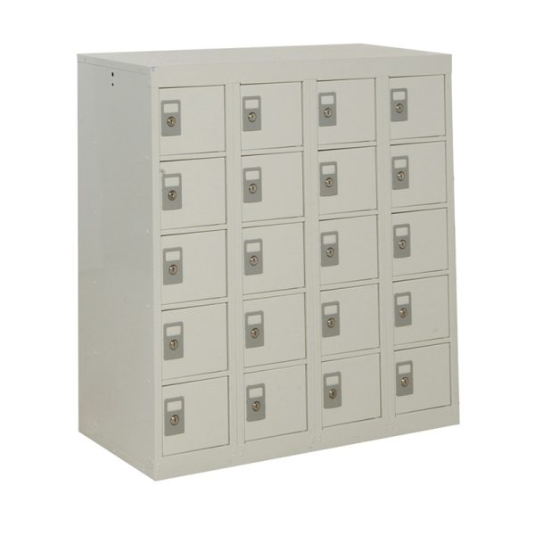 personal effect locker with 20 compartments grey