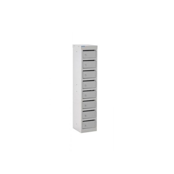 post locker with 8 boxes with grey carcass and grey doors