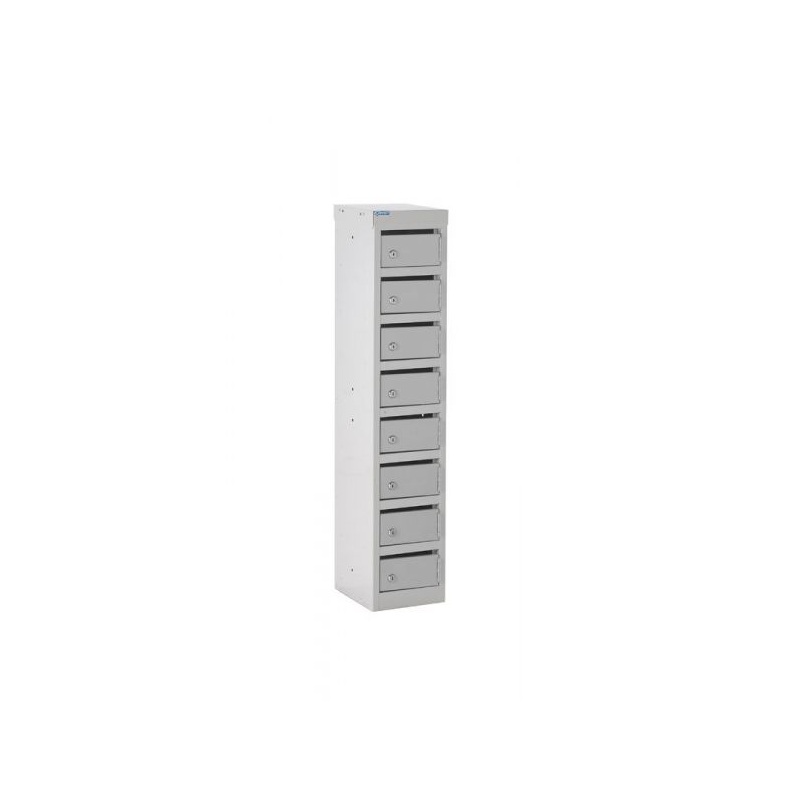 post locker with 8 boxes with grey carcass and grey doors