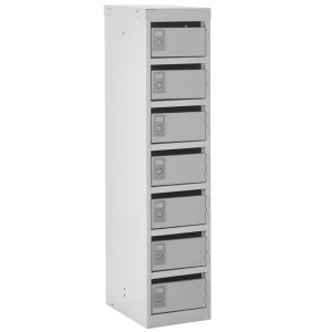 post locker pigeon holes in grey finish with 7 compartments