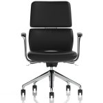executive office chair black leather front view
