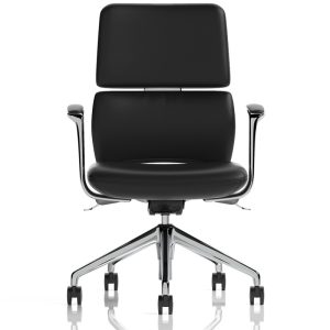 executive office chair black leather front view