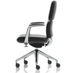 executive office chair black leather side view