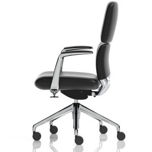 executive office chair black leather side view