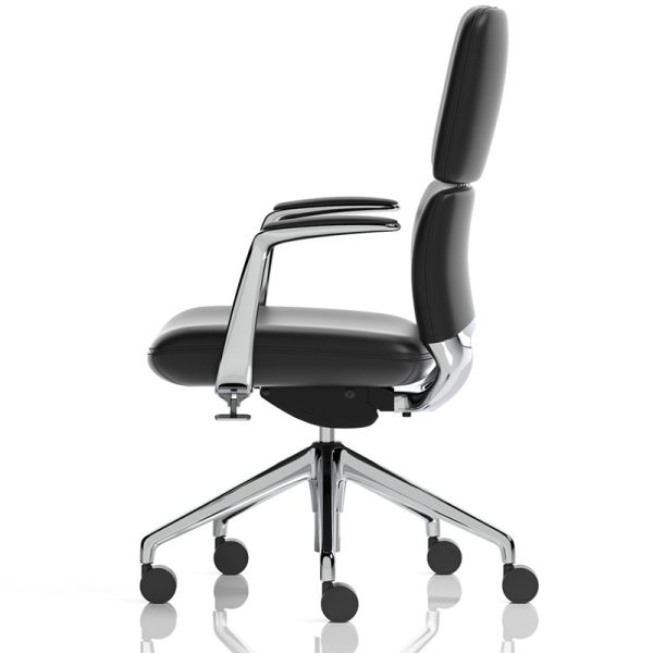executive office chair black leather side view
