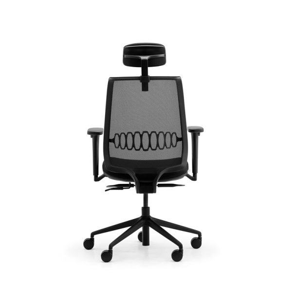 mesh back office chair back view