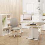 operator mesh back chair in office with white office furniture