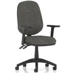 budget task operator chair in charcoal fabric with adjustable arms