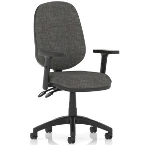 budget task operator chair in charcoal fabric with adjustable arms