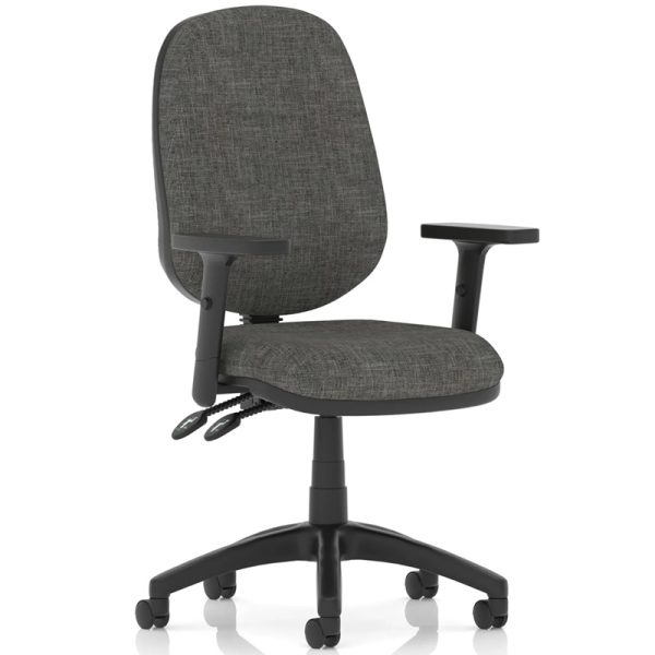 budget task operator chair in charcoal fabric with adjustable arms