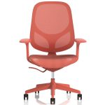 mesh office chair coral front view