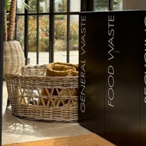 news workspace designs office recycling bins in row black