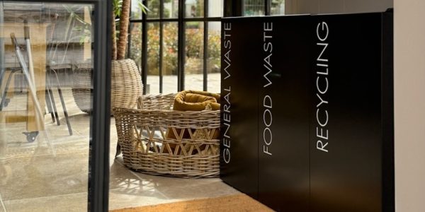 news workspace designs office recycling bins in row black