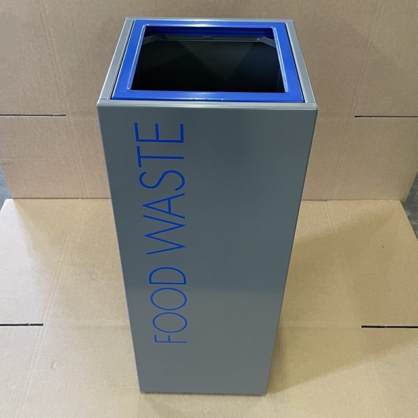 office recycling bin grey with coloured top