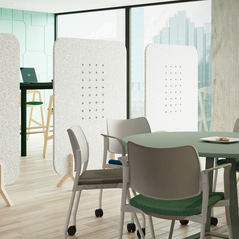 acoustic screens grey for the office room shot