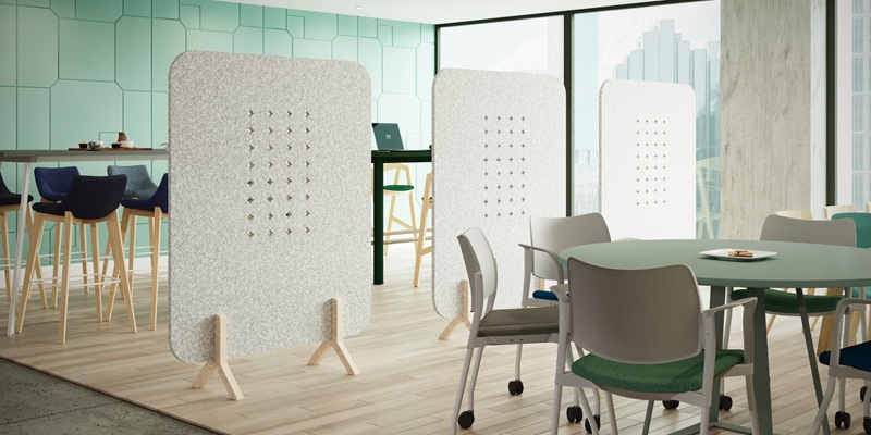 freestanding acoustic screens in office