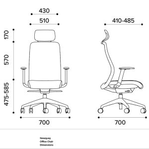 mesh office chair dimensions