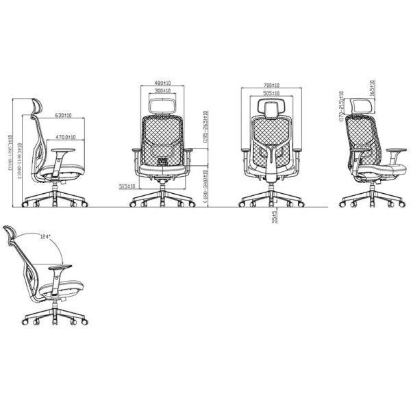 mesh back office chair dimensions
