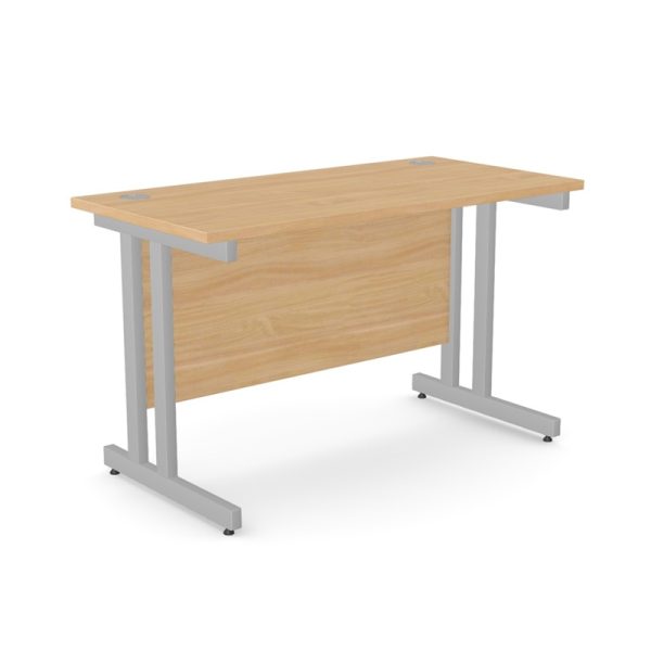 office desk with beech desk top and silver cantilever leg frame