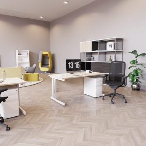 london office desk in office