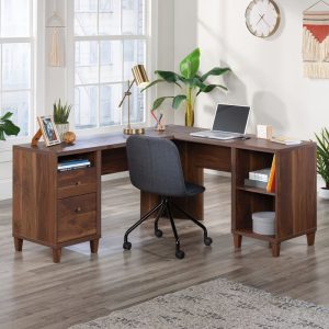 walnut l shaped desk