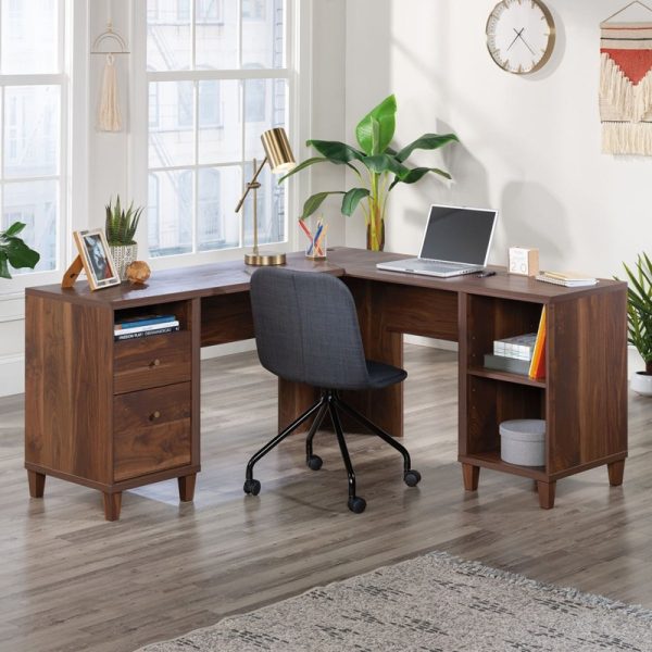 walnut l shaped desk