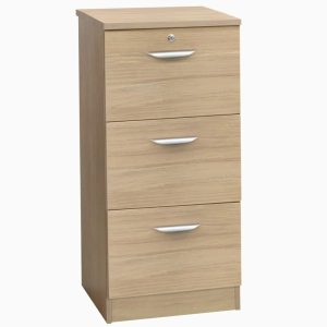 3 drawer filing cabinet in sandstone wood finish