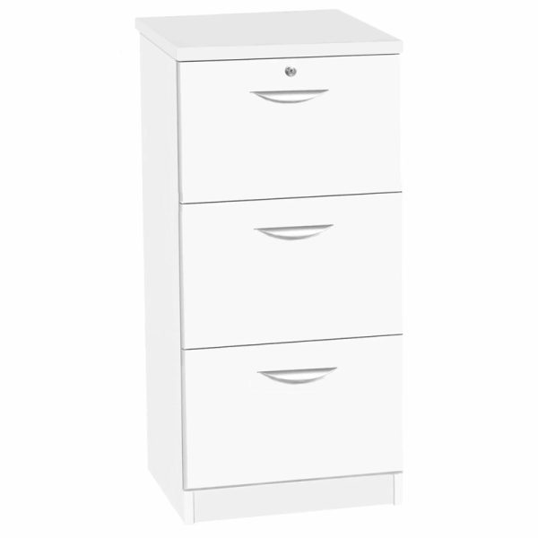 3 drawer filing cabinet white