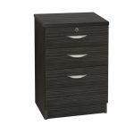 3 drawer unit filing cabinet black