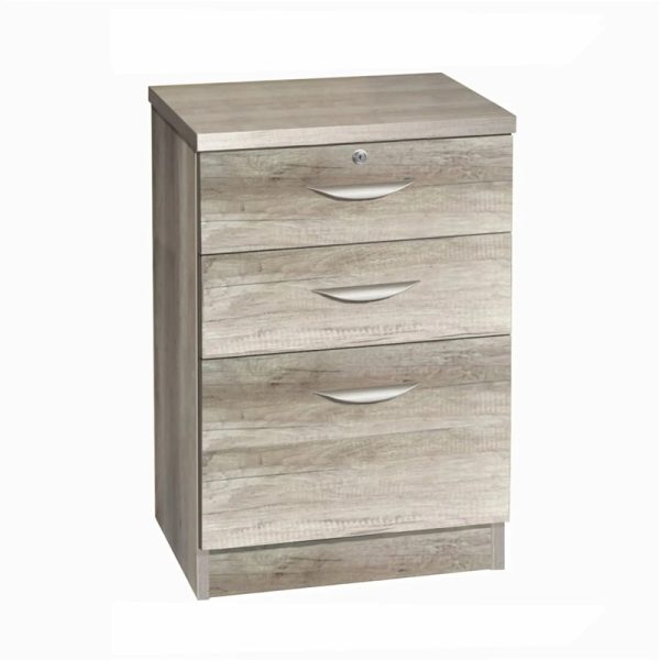3 drawer filing unit filing cabinet wood in grey