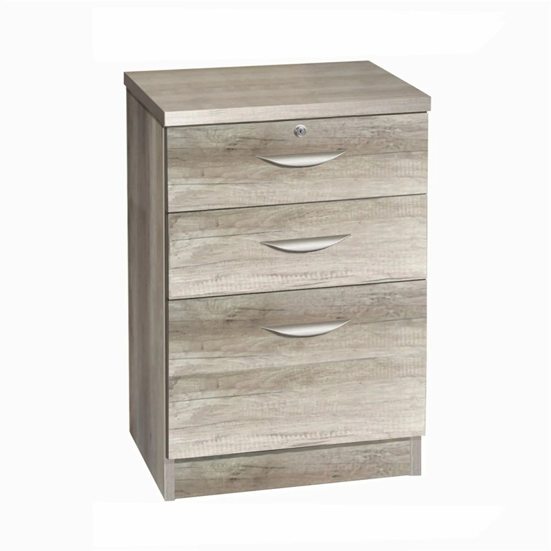 3 drawer filing unit filing cabinet wood in grey
