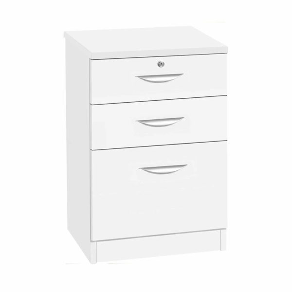 3 drawer unit and filing cabinet white