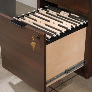 home office desk walnut open file drawer