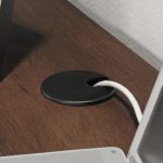 home office desk walnut cable port