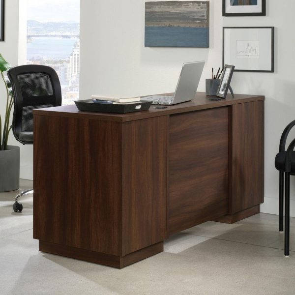 home office desk walnut back view