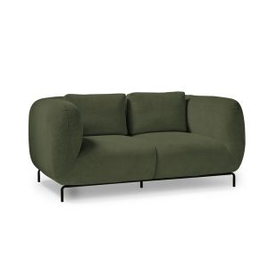 contemporary reception seating 2 seater green