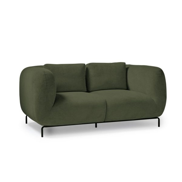 contemporary reception seating 2 seater green