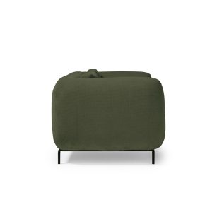 reception sofa in olive green fabric side view