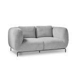 contemporary reception seating sofa in grey fabric 2 seater