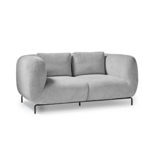 contemporary reception seating sofa in grey fabric 2 seater