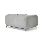 contemporary reception seating sofa in grey fabric 2 seater back view