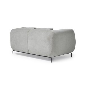 contemporary reception seating sofa in grey fabric 2 seater back view