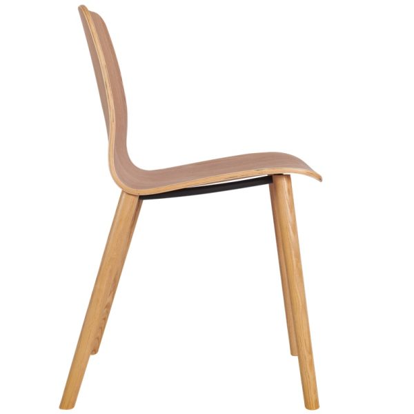 wooden cafe chair side view