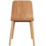 wooden cafe chair back view