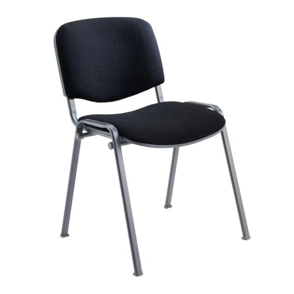 black leg meeting chair with black fabric