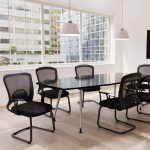 cantilever visitor chair black around meeting table