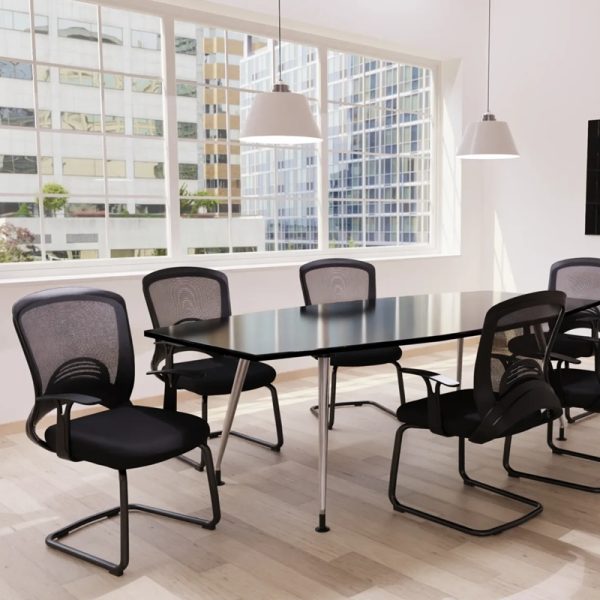 cantilever visitor chair black around meeting table