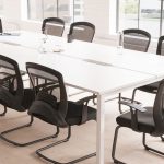 cantilever visitor chair black around meeting table