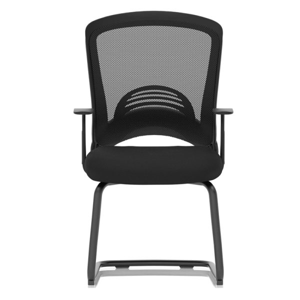 cantilever frame visitor chair black front view