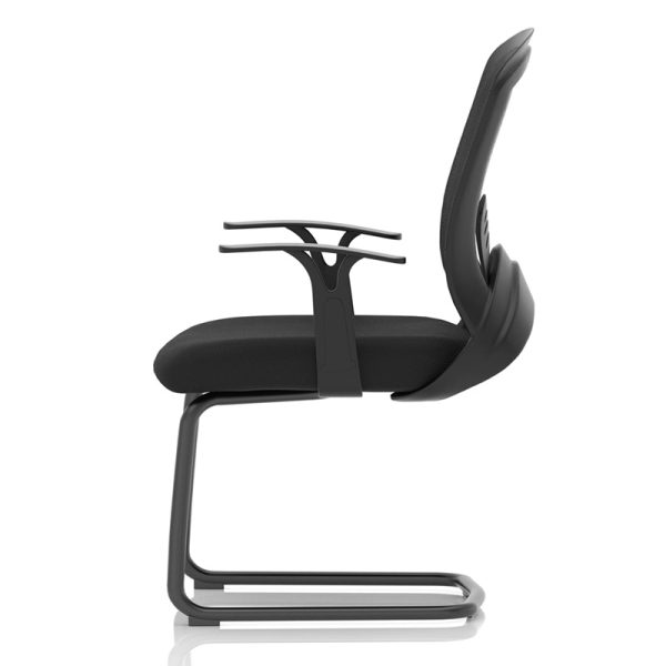 cantilever frame visitor chair black side view